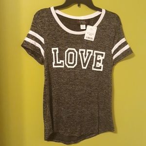 Say Anything Black/Gray w/ White Detail Tee